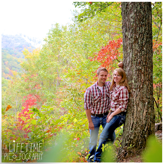Gatlinburg TN Engagement Photographer session in the smoky mountains national park on Motor Nature Trail outside of Pigeon Forge Tennessee engaged couple-3