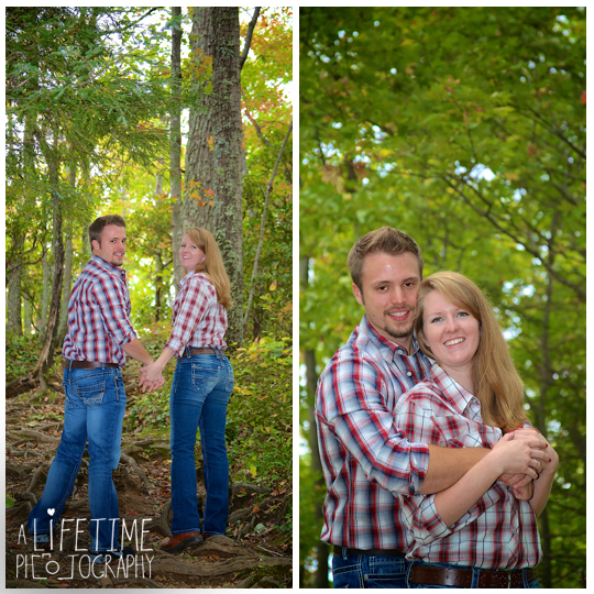 Gatlinburg TN Engagement Photographer session in the smoky mountains national park on Motor Nature Trail outside of Pigeon Forge Tennessee engaged couple-5