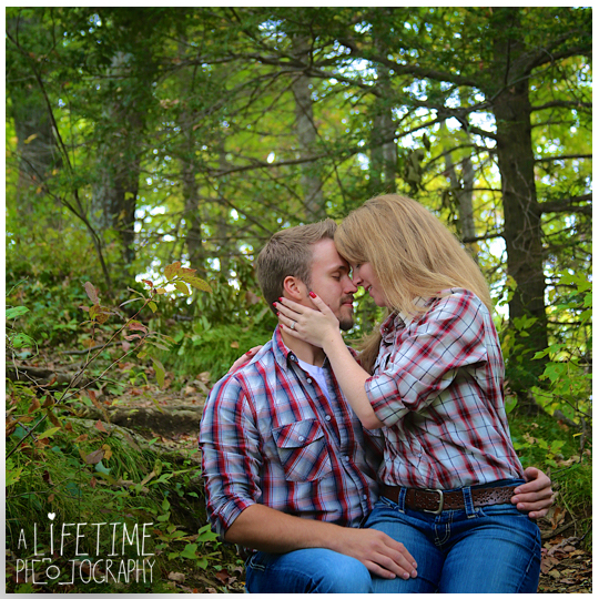 Gatlinburg TN Engagement Photographer session in the smoky mountains national park on Motor Nature Trail outside of Pigeon Forge Tennessee engaged couple-6