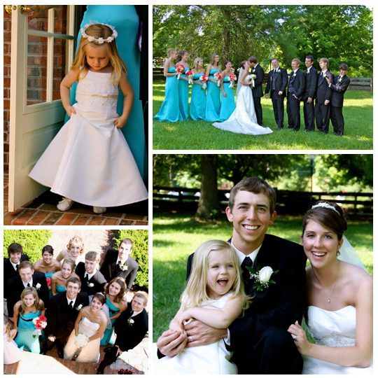 Weddings with flower girls and Bridal party photography