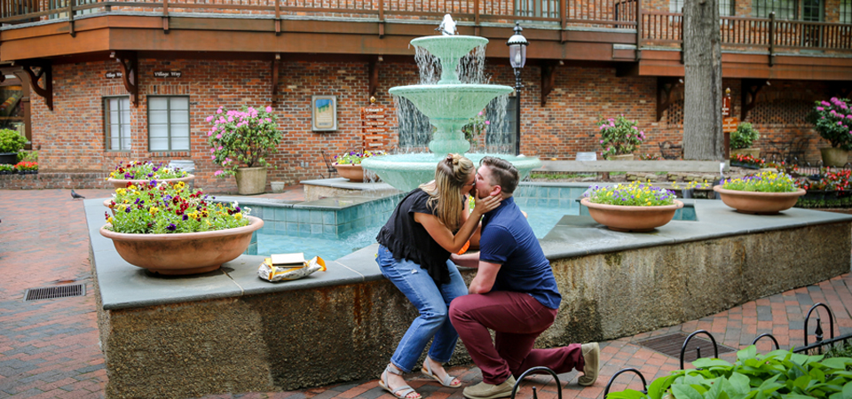 Doug and Ali’s Proposal | The Village Fountain | Downtown Gatlinburg photographer