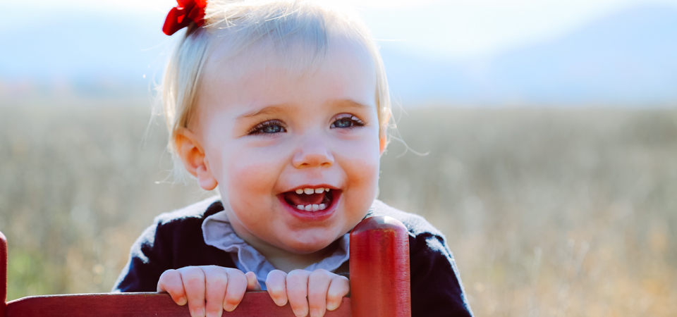 Little Girl Turns One While Visiting The Smoky Mountains